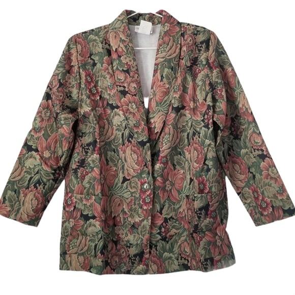 Vintage Floral  Oversized Blazer size Medium - Picture 1 of 8